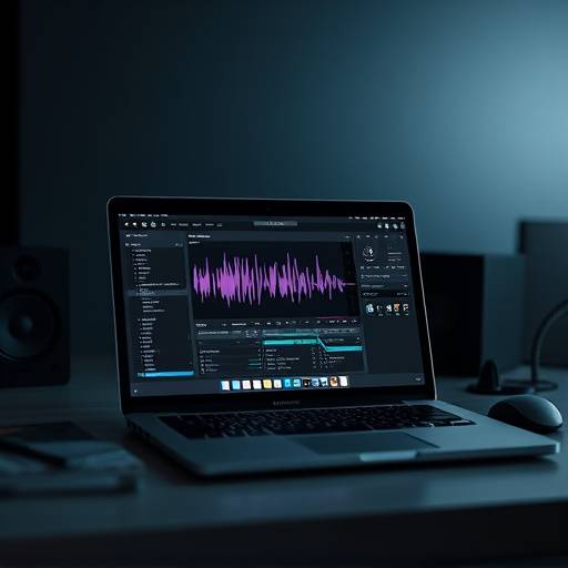 Laptop mit Ableton Live Software geöffnet, während einer Kurssitzung